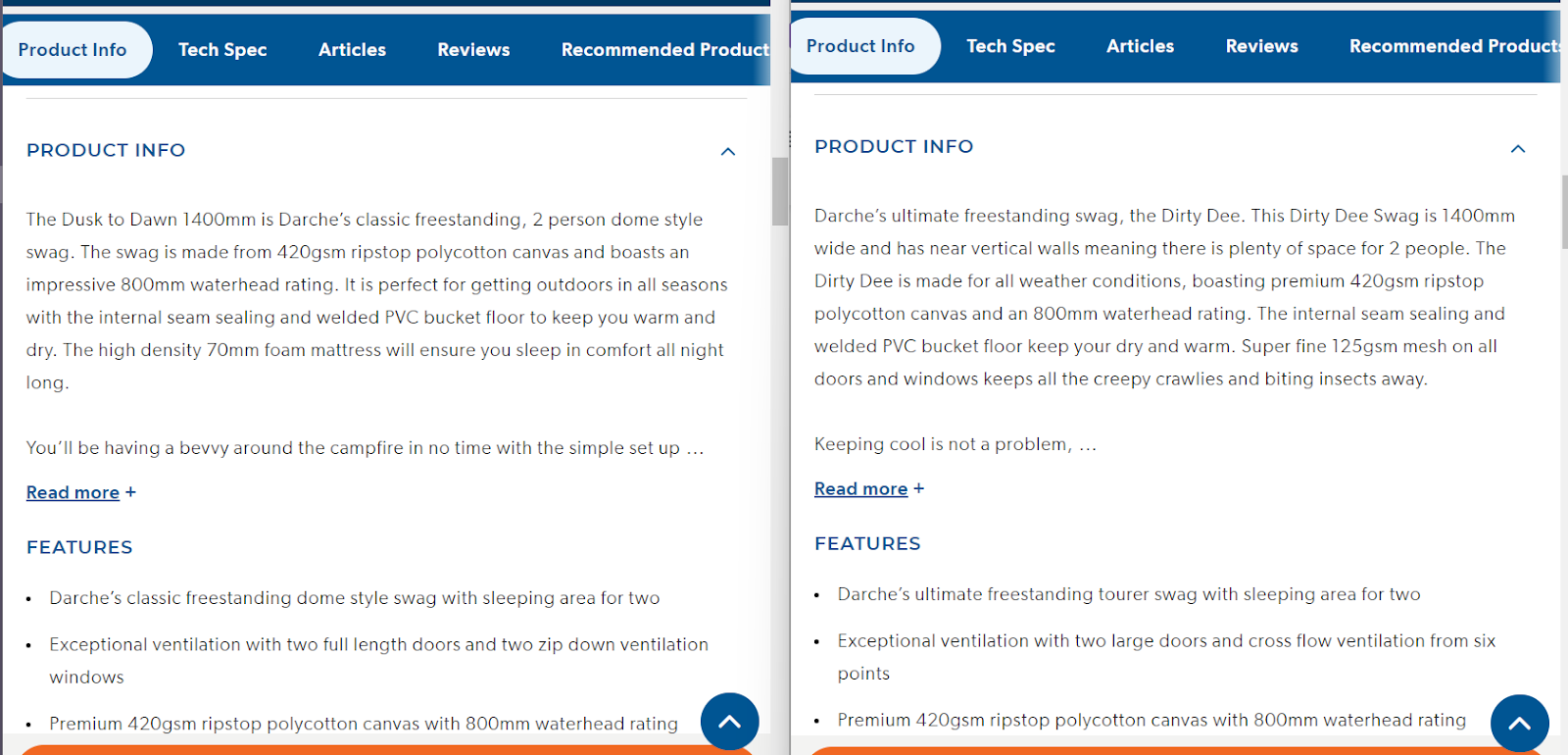 product description comparison example