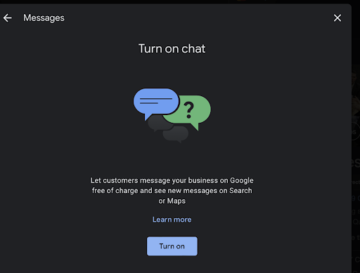 Turning On Chat