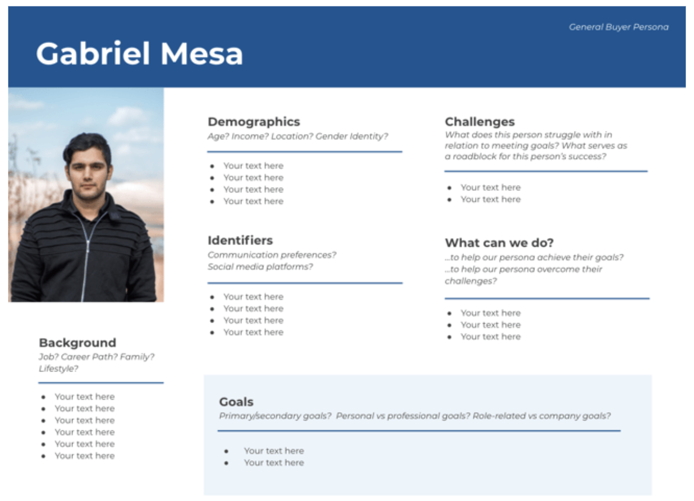 Customer Persona For Local SEO Example