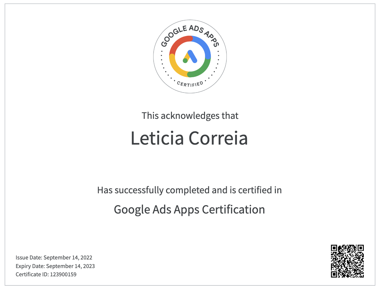 Google Ads App Certificate