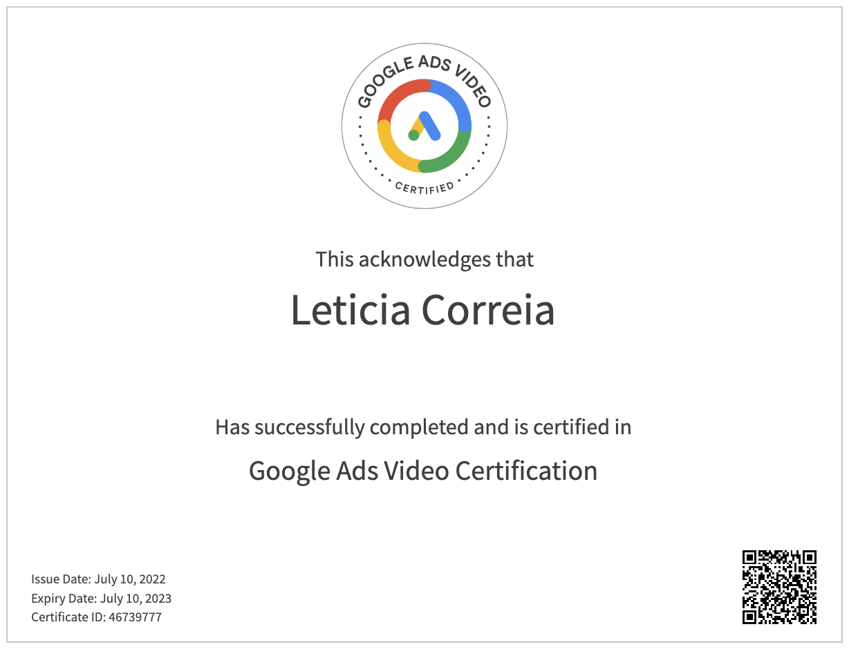 Google Ads Video Certification