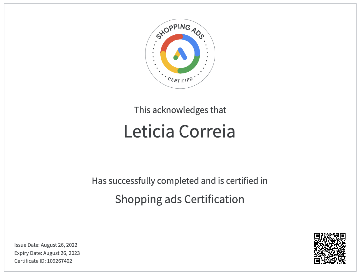 Shopping Ads Certification