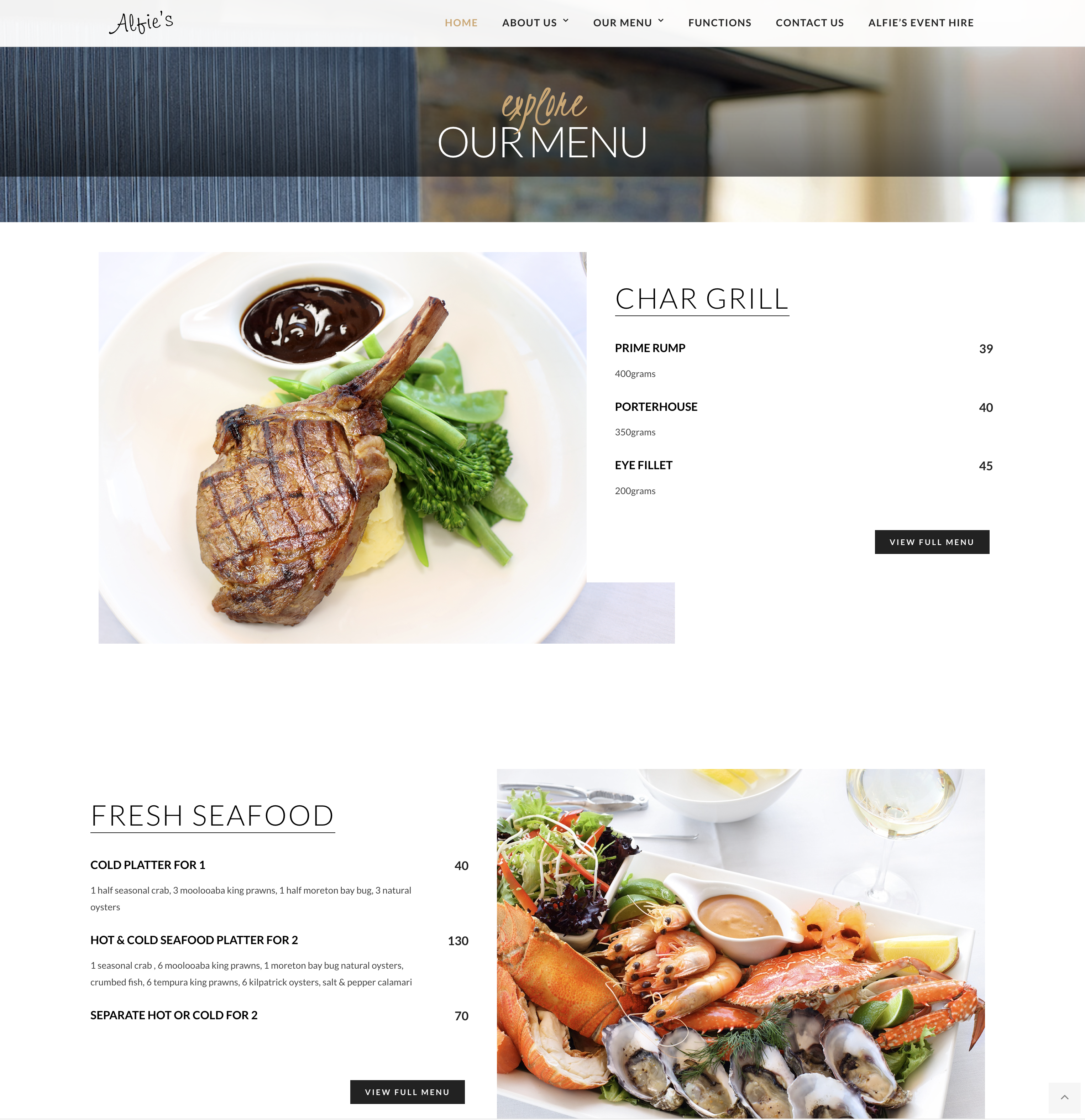 restaurant website example