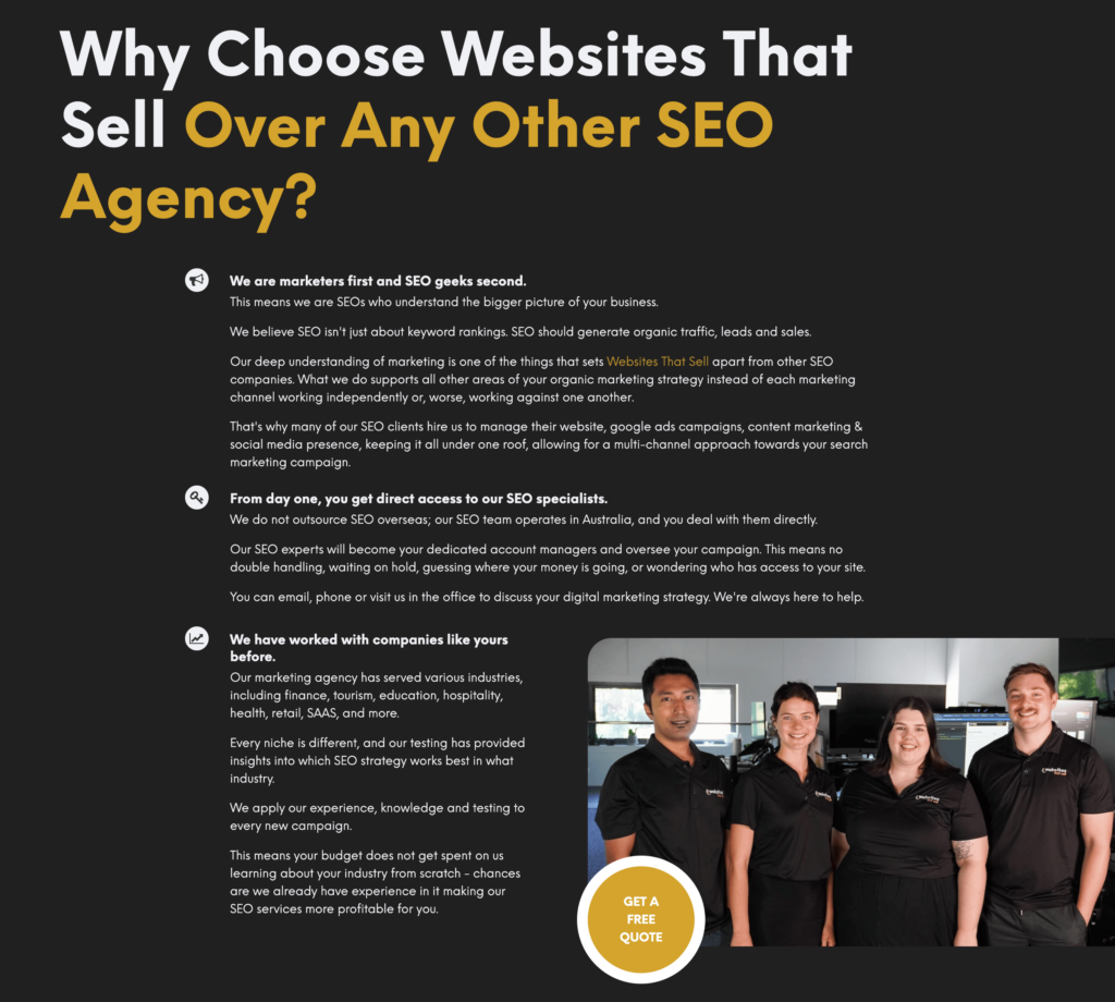 web design company example of reasons why to convert better