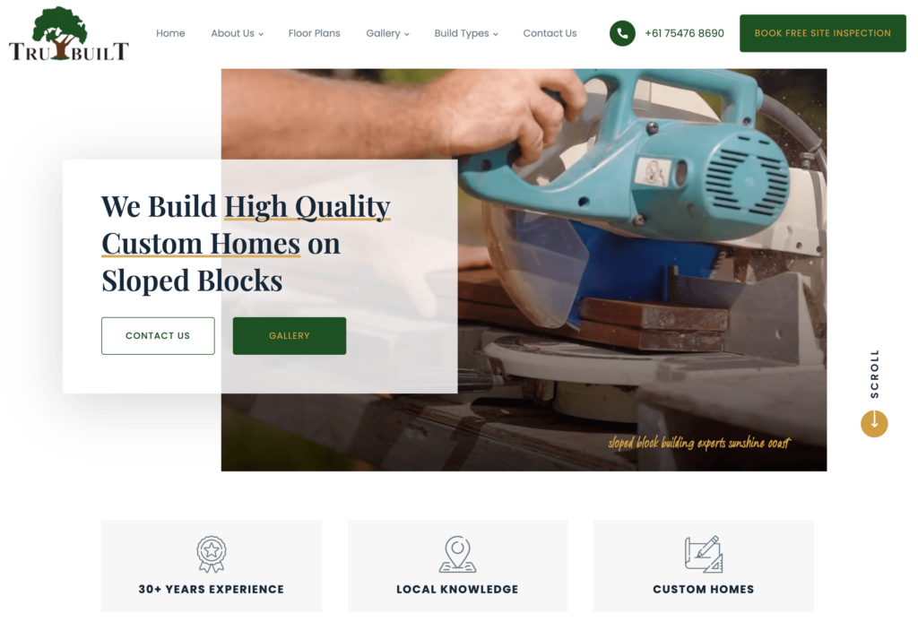 example of builders website with good value proposition