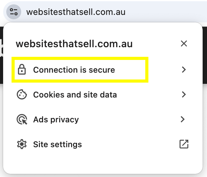 HTTPS padlock.