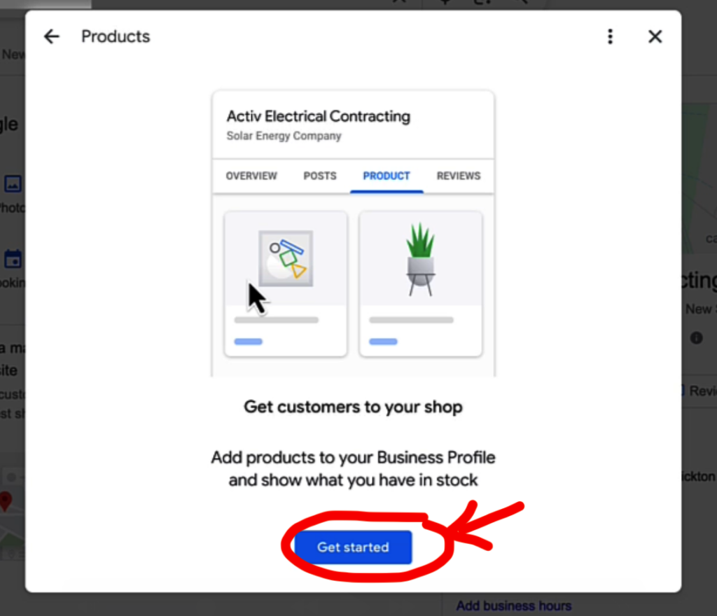 getting started with products in GBP