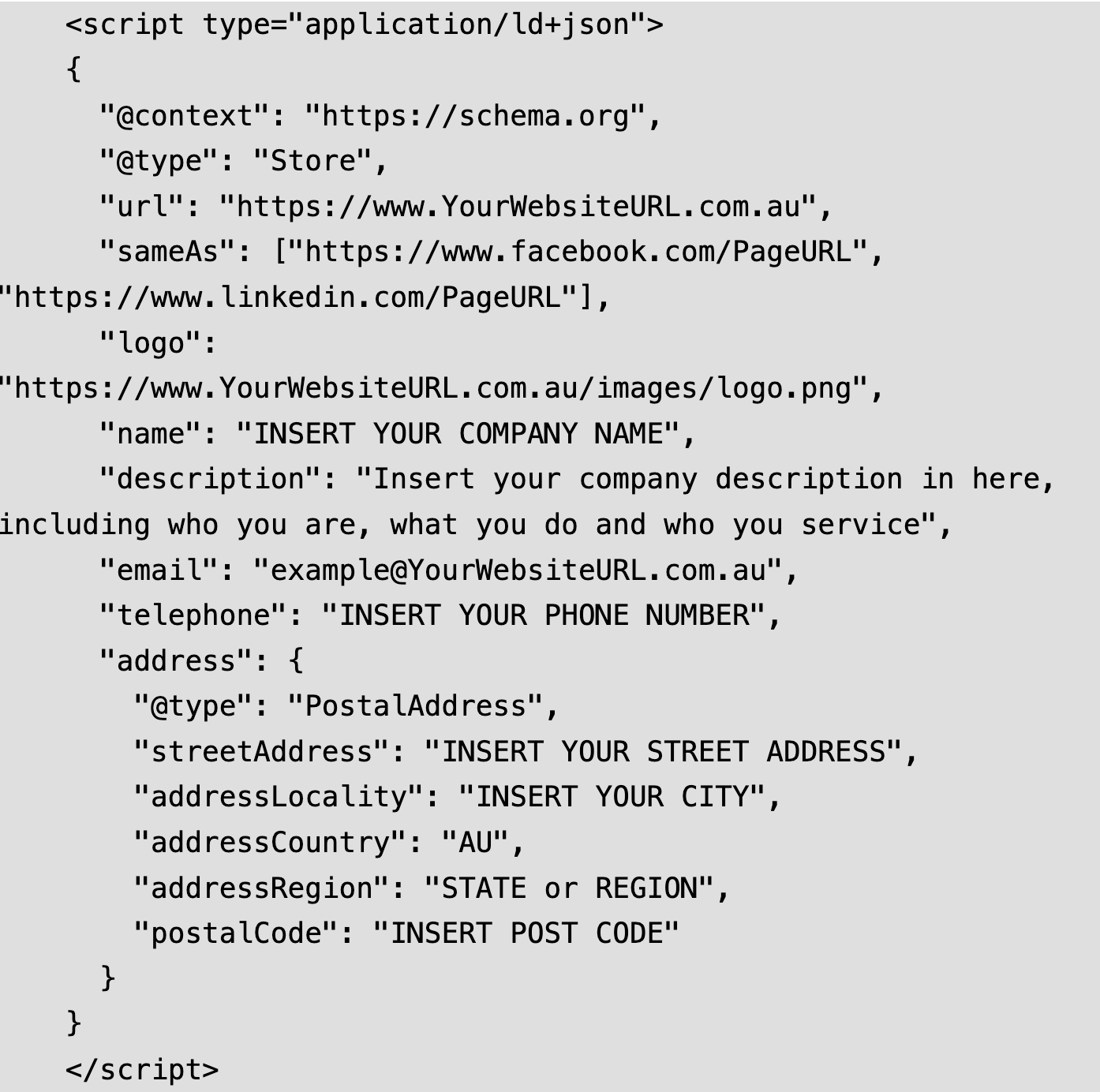 schema markup example
