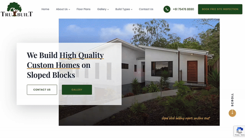 Tru Built web design and development project