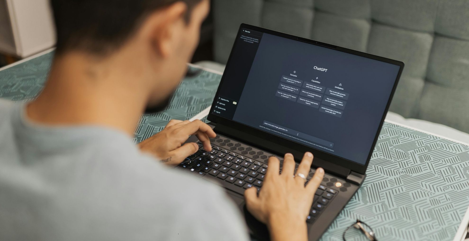 man using Chat GPT as his first search place