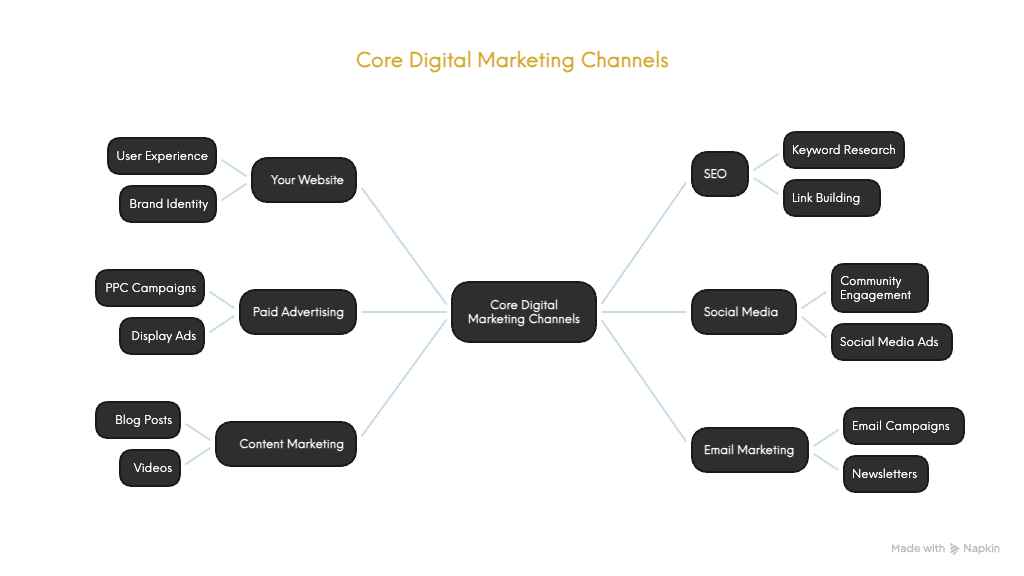 core digital marketing channels at a glance