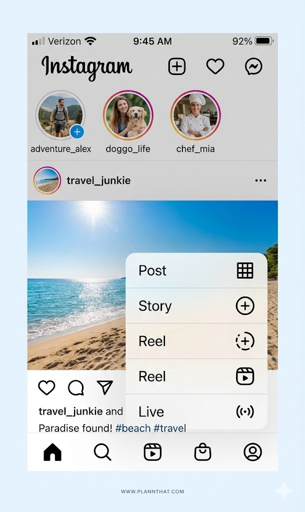 screenshot of instagram on phone adding a story to your profile