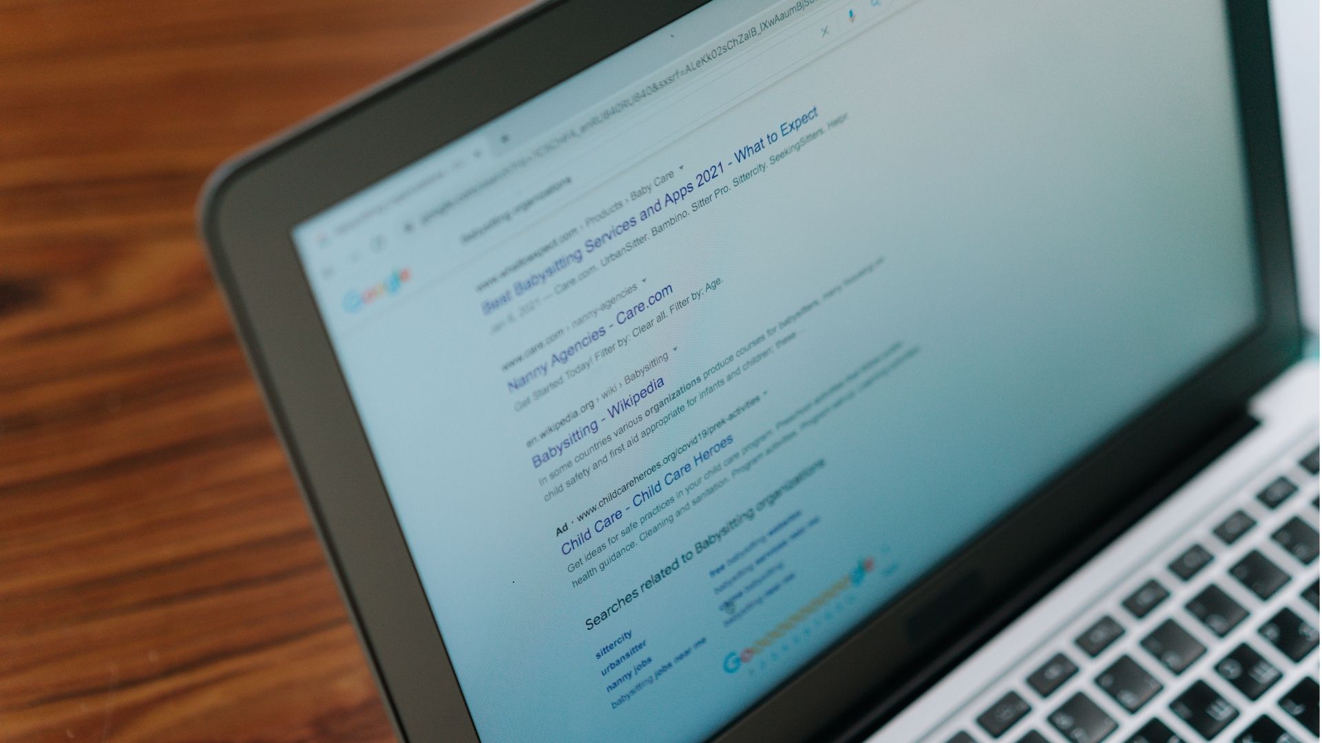 child care ad showing on google